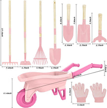KidsGardeningSetwithWheelbarrow_RealMetalGardenToolsforKidsAges3-8_4LongHandleTools_3HandTool_Gloves_5Stickers_Handbook_OutdoorBackyardToysforToddlerGift2 - Brands For Less USA