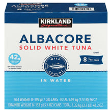 Kirkland Signature, Albacore Solid White Tuna in Water, 7 oz, 8-Count