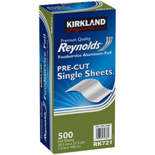 Kirkland Signature Reynolds Foodservice Aluminum Foil, Pre-Cut Single Sheets, 500-count