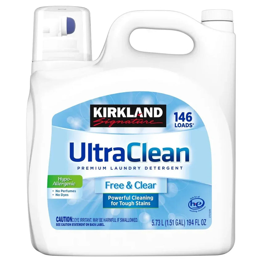 Kirkland Signature Ultra Clean Free Clear HE Liquid Laundry Detergen 