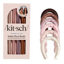 Kitsch Flexi Rods Heatless Hair Curler, Satin Covered Curling Rod, Rosewood 6pcs