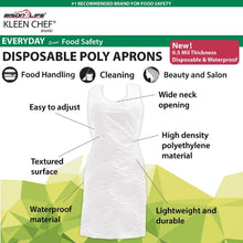Kleen Chef Disposable Waterproof Poly Aprons, White 100 ct.