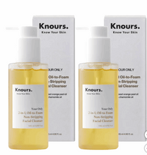 Knours Your Only 2-in-1, Oil-to-Foam Non-Stripping Facial Cleanser, 4.9 fl oz, 2-pack