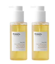 Knours Your Only 2-in-1, Oil-to-Foam Non-Stripping Facial Cleanser, 4.9 fl oz, 2-pack