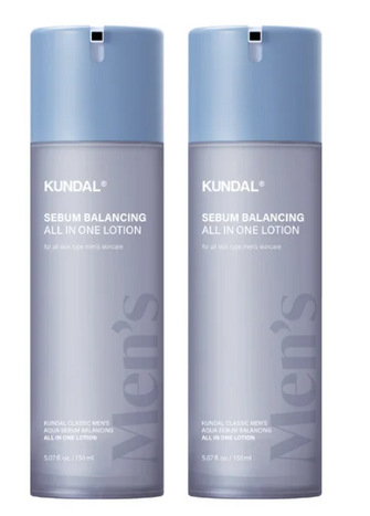 Kundal Classic Men's Aqua Sebum Balancing All in One Lotion, 5.07 fl oz, 2-pack