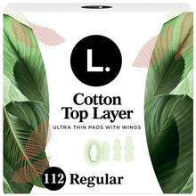L. Ultra Thin Pads, Organic Cotton Top Layer, Regular, 112 count (PACK OF 3 )