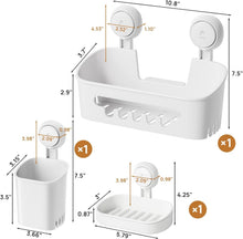 LEVERLOCShowerCaddySuctionCupSetShowerOrganizer_SoapHolder_ToothbrushHolder_BathroomShelfBasketNO-Drilling_RemovableSuctionStorageWaterproofBathroomCaddy3 - Brands For Less USA