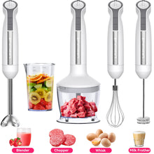 LINKChef Immersion Blender, 20-Speed 1000W 5-in-1 Immersion Hand Blender, Stick Blender with Turbo Mode, Baby Food Processor with Chopper, Blender for Kitchen with 600ml Beaker (White)