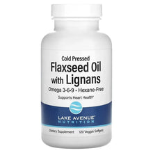 LakeAvenueNutrition_ColdPressedFlaxseedOilwithLignans_120VeggieSoftgels_1gperSoftgel - Brands For Less USA