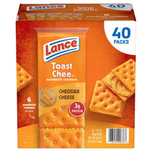 Lance Toast Chee Sandwich Crackers, Cheddar Cheese, 1.41 oz, 40-count