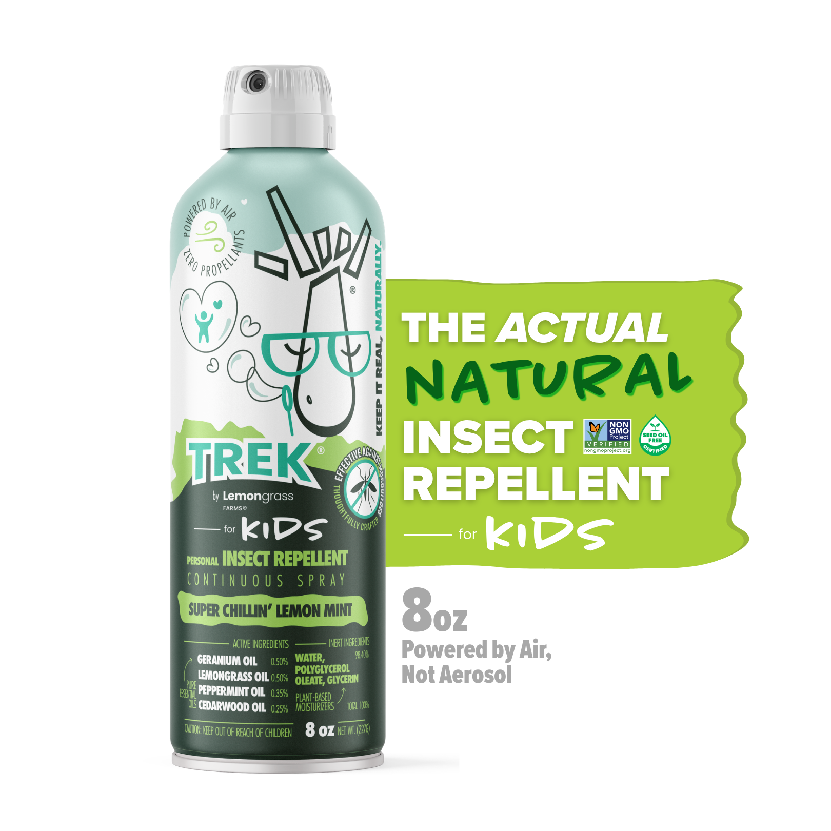 Lemongrass Farms Trek for Kids All Natural Insect Repellent, Continuou ...