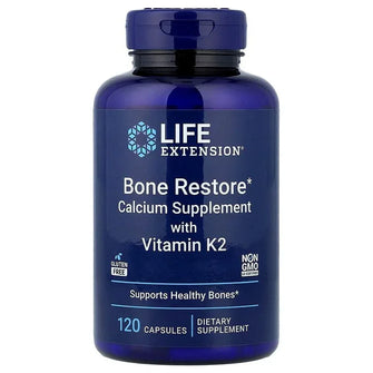 Life Extension, Bone Restore, Calcium Supplement with Vitamin K2, 120 ...