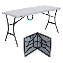 Lifetime 5 Foot Rectangle Fold-in-Half Table, Indoor/Outdoor Essential, Gray, 60.3" x 25.5" - Brands For Less USA