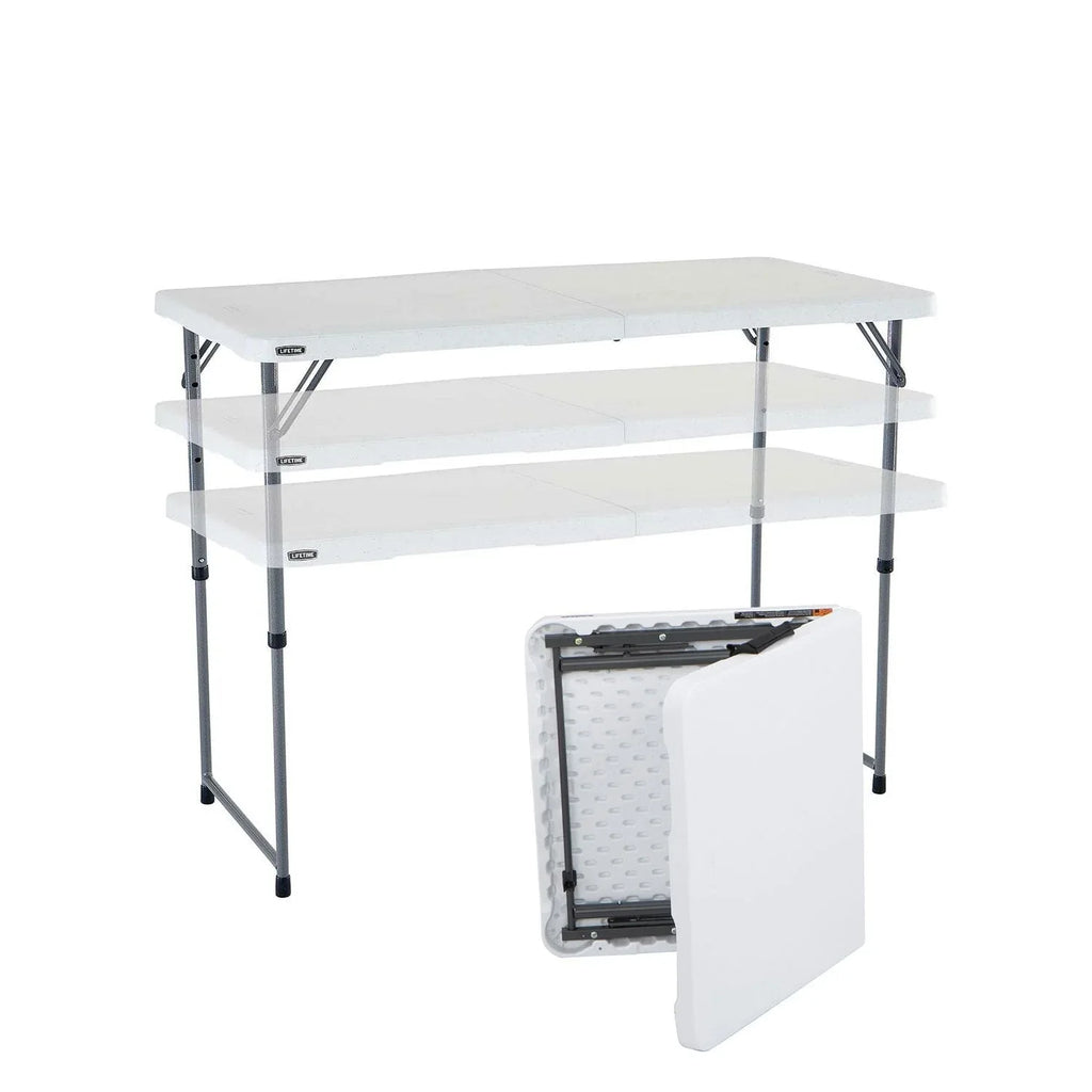 Lifetime 4' Commercial Grade Adjustable Fold-in-Half Table– Brands For ...