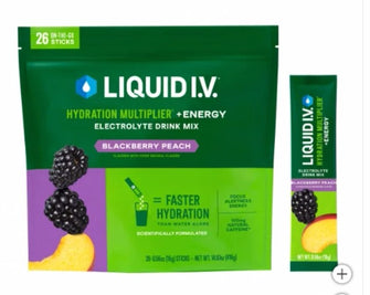 Liquid I.V. Energy Multiplier – Blackberry Peach (26 Stick Packs)