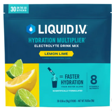 Liquid I.V. Hydration Multiplier, 30 Individual Serving Stick Packs in Resealable Pouch, Lemon Lime
