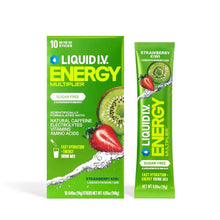 Liquid I.V. Sugar-Free Energy Multiplier Vegan Powder Electrolyte Supplements - Strawberry Kiwi - 4.9oz/10ct