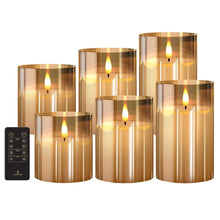 LumiPur 6-piece Flameless LED Candles Design Series Glass with Remote