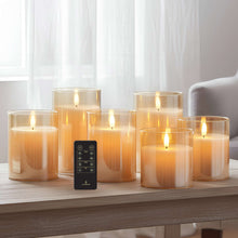 LumiPur 6-piece Flameless LED Candles Design Series Glass with Remote