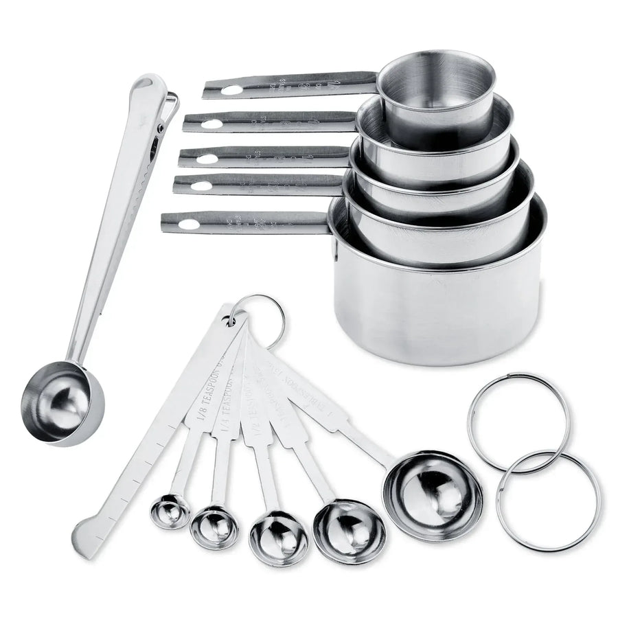 Lumikrypt 12 Pieces Stainless Steel Measuring Cups & Spoons Set, Stack ...