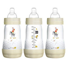 MAM Easy Start Anti-Colic Bottle 9 oz (3-Count), Baby Essentials, Medium Flow Bottles with Silicone Nipple, Unisex
