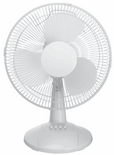 Mainstays 12-Inch Table Fan with Adjustable 3-Speed Settings and Oscillation, White, FT30-8MBWV