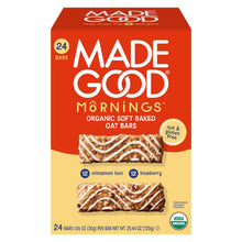 MadeGood Mornings Organic Soft Baked Oat Bars, Variety Pack, 24 ct.
