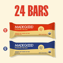 MadeGood Mornings Organic Soft Baked Oat Bars, Variety Pack, 24 ct.