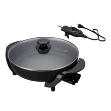 Mainstays 12" Round Ceramic Skillet, Black,Nonstick, 1200W, Removable Temp Control, Dishwasher Safe