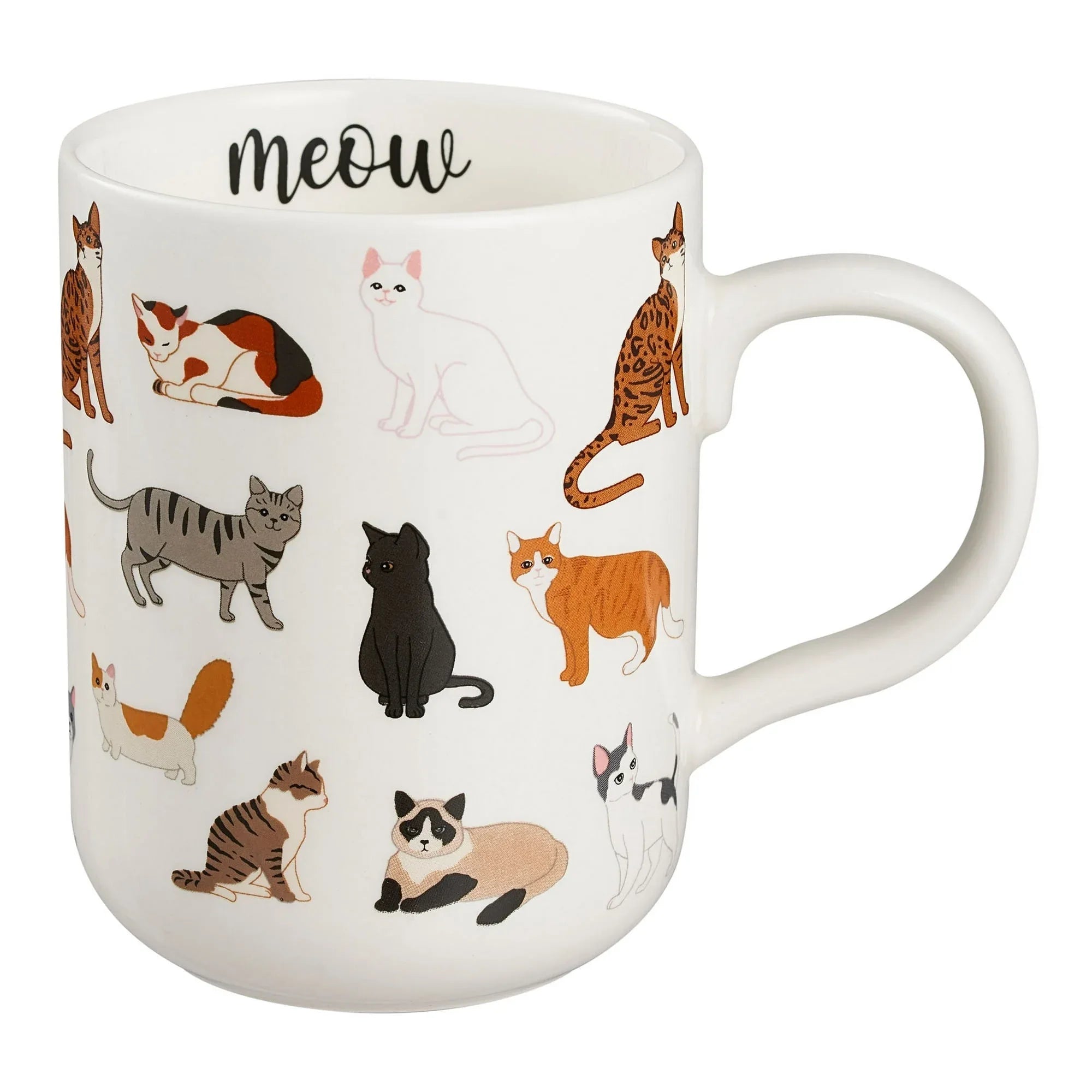 Mainstays 16.06 oz White Stoneware Cat Mug– Brands For Less USA