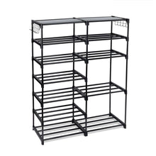 Mainstays Black 7-Tier Shoe Rack with Space-Saving Design, Holds 21 Pairs