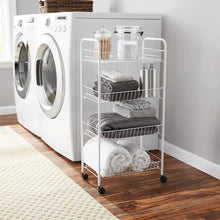 Mainstays Rolling 4-Tier Metal Laundry Basket Cart, White, Adult - Brands For Less USA