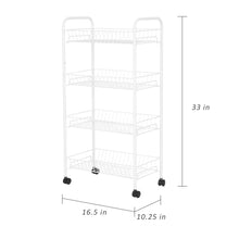 Mainstays Rolling 4-Tier Metal Laundry Basket Cart, White, Adult - Brands For Less USA