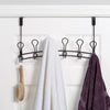 Mainstays SnugFit 6-Hook Over-the-Door Towel and Robe Rack, Black