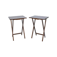 MainstaysModernIndoorFoldingTrayTableSetof2_WalnutFinish_SolidRubberwood_19x14.5x26Inches - Brands For Less USA
