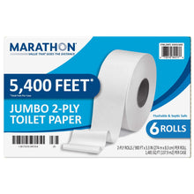 Marathon Jumbo Roll Bath Tissue, 2-Ply, 900 ft Rolls, 6 Rolls