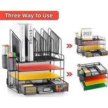 MarbrasseDeskOrganizerwithDrawer-4-TierMeshDeskFileOrganizerwith5VerticalFileHoldersand2PenHolde_9273_4 - Brands For Less USA