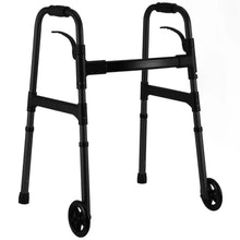MaxKare Folding Walker with Wheels, 8 Levels Adjustable Height 30.5"-37.5", 300lbs Weight Capacity, Lightweight, for Senior, Black - Brands For Less USA