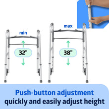 Medline Lightweight Folding Walker for Seniors with 5-Inch Wheels, Steel, Silver, 300 lb Weight Capacity - Brands For Less USA