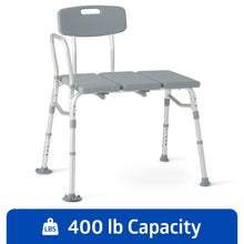 Medline Shower and Bathtub Chair Transfer Bench, Sturdy, 400 lb Weight Capacity, Aluminum, Gray - Brands For Less USA