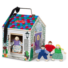 Melissa & Doug Take-Along Wooden Doorbell Dollhouse - Doorbell Sounds, Keys, 4 Poseable Wooden Dolls - Brands For Less USA