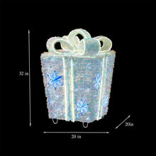 Member's Mark 32" Pre-Lit Iridescent Twinkle Tinsel Gift Box Decor