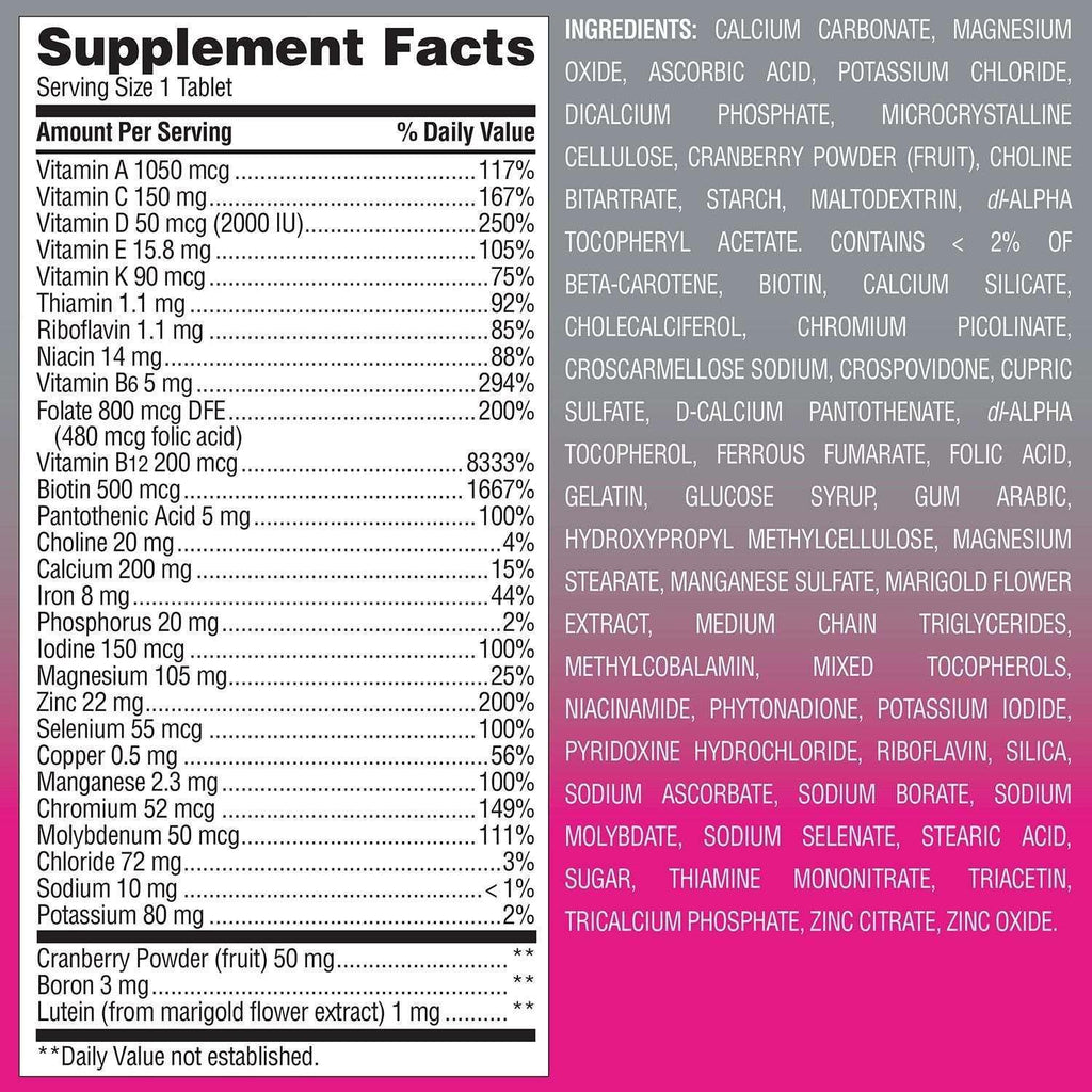 Member's Mark Advanced Women's 50+ Multivitamin Tablets, 275 ct ...