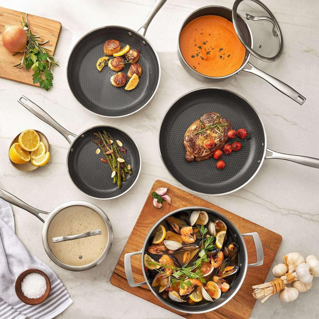 Member's Mark 10-Piece Hybrid Ceramic Nonstick Cookware Set– Brands For ...