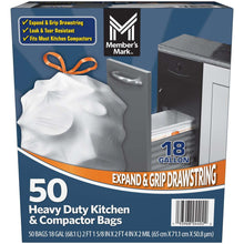 Member's Mark Heavy Duty 18-Gallon Kitchen & Compactor Trash Bags, 50 ct.