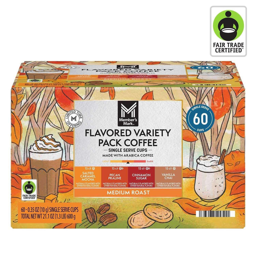 Member's Mark Medium Roast Fall Flavored Coffee Pods, Variety Pack, 60 ...