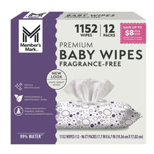 Member's Mark Premium Baby Wipes, Fragrance Free, 12 pk., 1152 Wipes