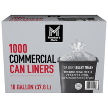 Member's Mark 10-Gallon Commercial Can Liners, 1000 ct.
