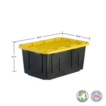 Member's Mark 27 Gallon Heavy-Duty Black and Yellow Storage Tote, 20.6" D x 30.6" W x 14.3" H, 1 pack or 4 pack - Brands For Less USA