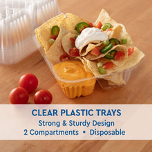 Member's Mark Clear 2-Compartment Nacho Trays 6.5" x 5", 200 ct.